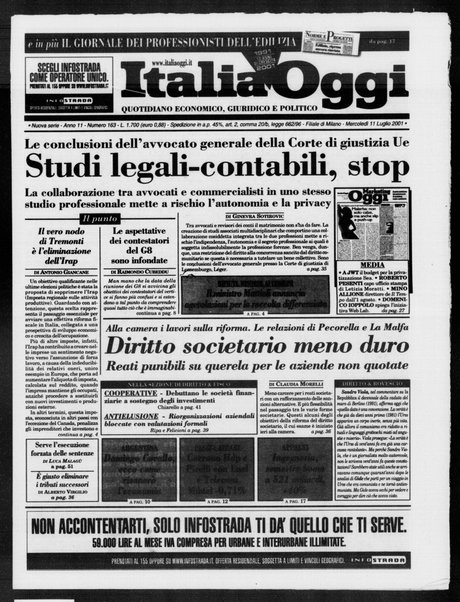 Italia oggi : quotidiano di economia finanza e politica